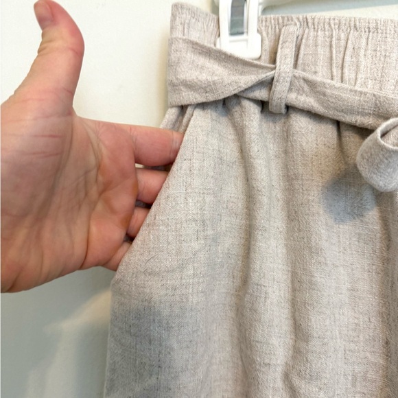 2/$30 Umgee Linen Blend Tie Waist Button Front Skirt w/ Pockets Size L - Picture 4 of 7